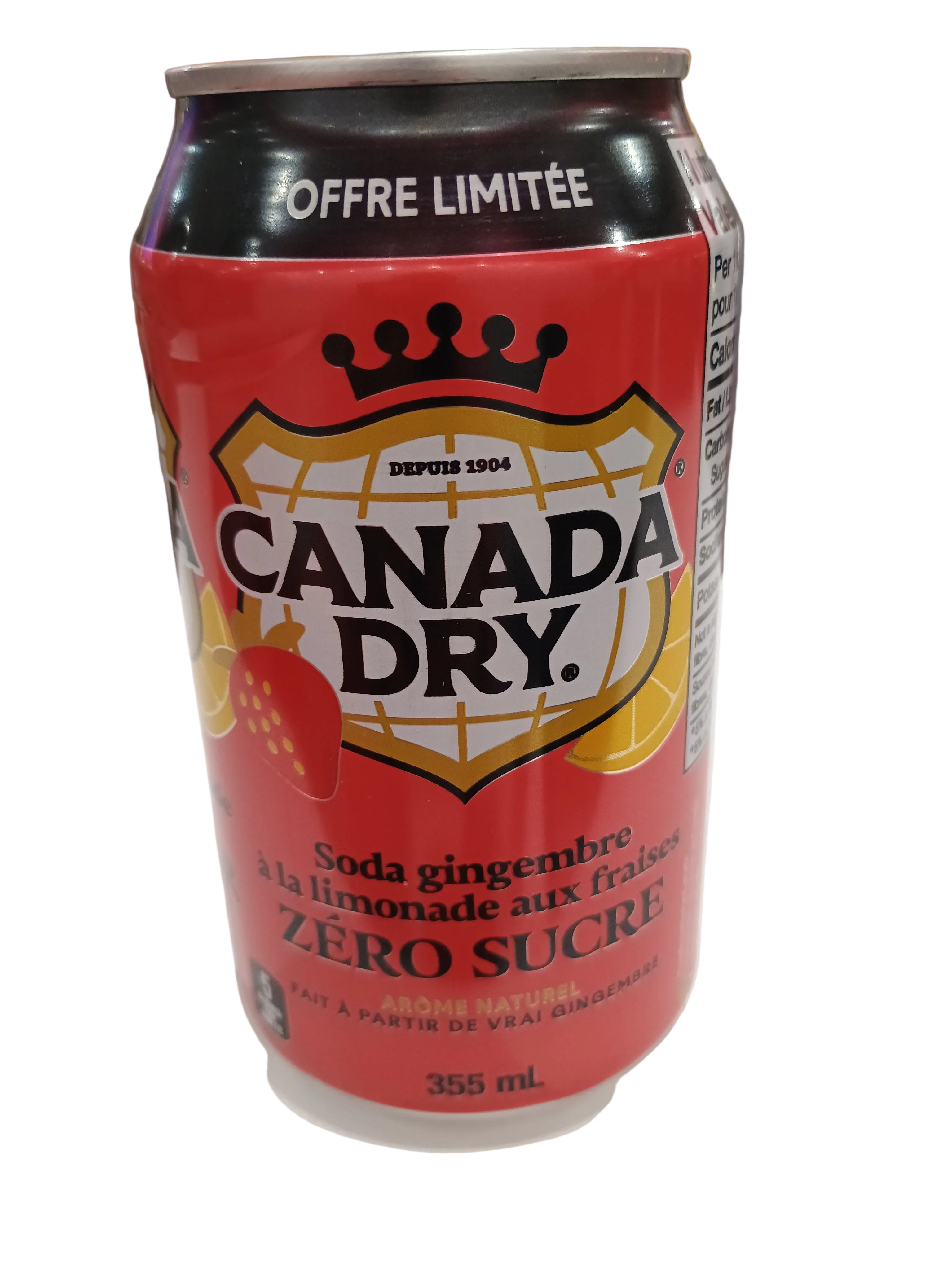 Can- Dry strawberry lemonade ginger Ale / Zero sugar