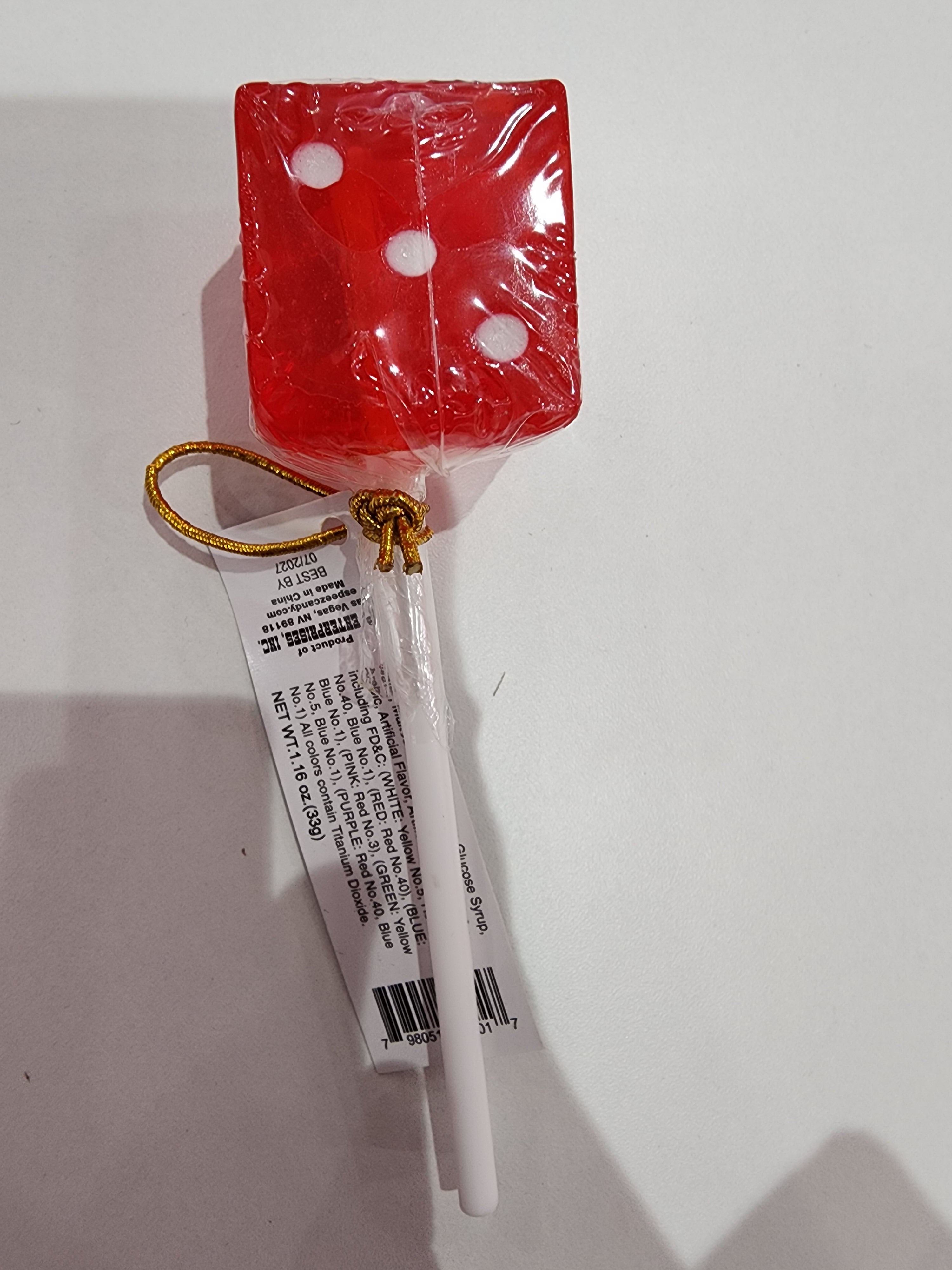 Dice Pop Lollipop Assorted