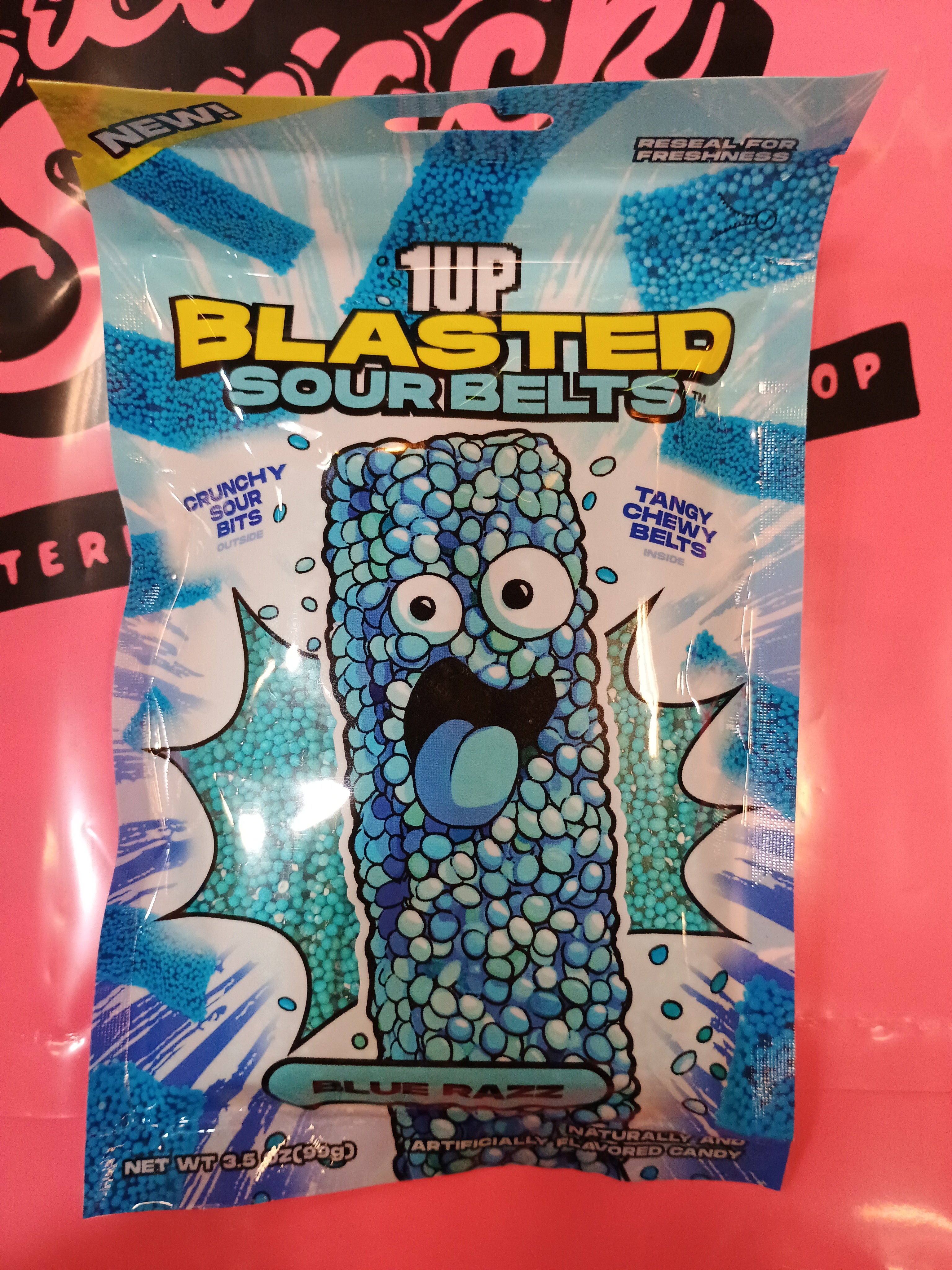 1UP Blasted Blue Razz Sour Belts